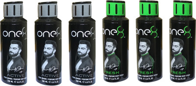 

one 8 Active & Fresh (Pack of 6) Perfume Body Spray - For Men & Women(1200 ml, Pack of 6)