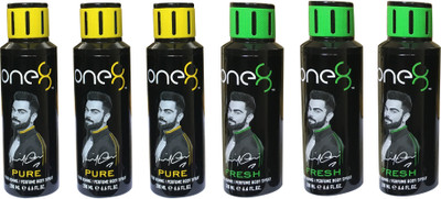 

one 8 Pure & Fresh (Pack of 6) Perfume Body Spray - For Men & Women(1200 ml, Pack of 6)
