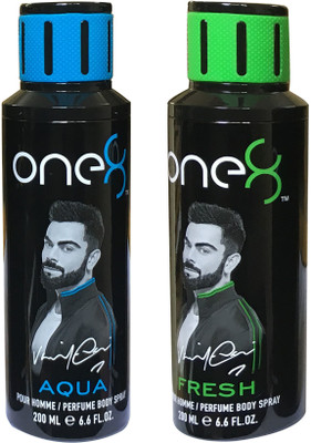 

one 8 Aqua & Fresh (Pack of 2) Perfume Body Spray - For Men & Women(400 ml, Pack of 2)