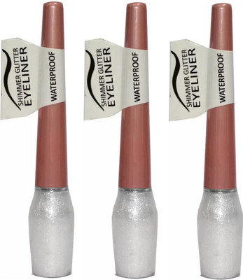 

beauty hub Waterproof Shimmer Glitter Eyeliner (White) 3 Pc X 6 ml(White)