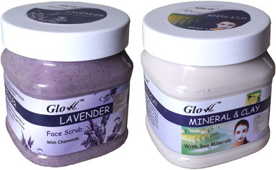 

Glow Right LAVENDER SCRUB With MINERAL & CLAY MASK 1000 ml(Set of 2)