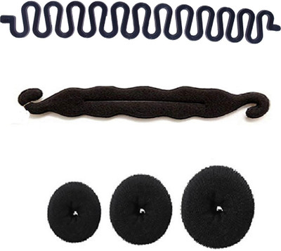 

Osking Hair Bun Maker, Hair Dount And Braids Tools Hair Accessories For Women, Hair Accessory in Black Color, Hair Accessory Set Of 5 Hair Accessory Set(Black)