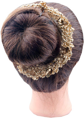 

Majik Hair Accessories Gajra For Women Wedding, Bridal Hair Gajra For Party Wear Use Hair Accessory Set(Gold)