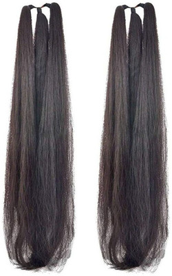 

GadinFashion Set of 2, 24Inchs Black Parandi for Wedding Accessories Hair Extension