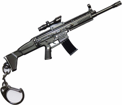 eDUST PUBG Gun Refile Scope Real 3D Model Metal Body M249 Gun 120mm Length Key Chain