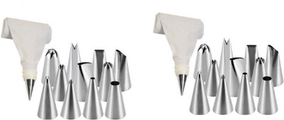H D Enterprise Piping Bag Tips with steel nozzles Reusable & Washable 12 Piece Cake Decorating Set Kitchen Tool Set(Baking Tools)