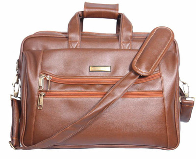 HANDCUFFS 17 inch Laptop Messenger Bag(Tan)