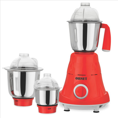 ORNET NON METTALIC VOLVO 220 Mixer Grinder(Red, 3 Jars)