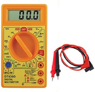 TECHGEAR Digital Multimeter DT-830D LCD AC DC Measuring Multimeter With DT266 AC DC Electrical Ampere Measuring Clamp Meter Digital Multimeter(Yellow 2000 Counts)