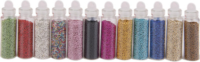 

Futurekart 12 Bottles Multicolor Glitter Beads Tips Nail Art Decoration (Multicolor)(Multicolor)