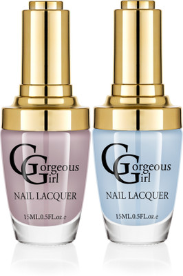 

Gorgeous Girl Glossy Nail Lacquer Non Photo Blue-05 & Light Gray-13(Pack of 2)