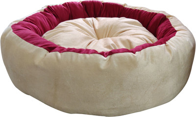 

Hiputee Soft Velvet Reversible Round Brown Dog/Cat/Pet Bed Extra Extra Large XXL Pet Bed(Red, Cream)