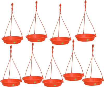 Vreeny Sparrow Water Feeder & Bird Feeder 09PCS Round Plastic Pet Bowl(1 L Red)
