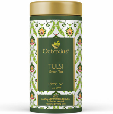 

Octavius Tulsi Rose Chamomile Green Tea Loose Leaf-75 Gms Immunity Boost, Soothing Sleep, Skin Glow|Natural Blend|Floral Taste Rose Green Tea Tin(75 g)