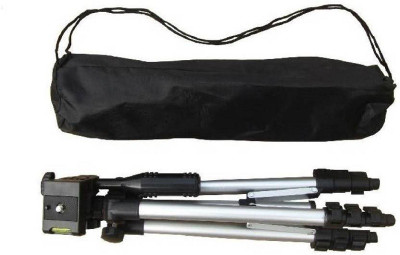 Vooy Tripod 4.5 Feet Pan Head Lightweight Tripod for all digital Cameras & projectors, all Mobile phones Tripod, Tripod Kit, Tripod Ball Head Tripod(Silver, Black, Supports Up to 3200 g)