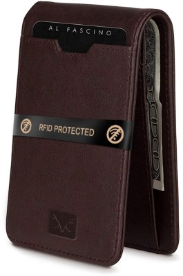 AL FASCINO Men Casual Brown Genuine Leather Wallet(3 Card Slots)