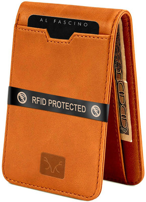 ADAM ZAC Men Tan Genuine Leather Wallet(5 Card Slots)