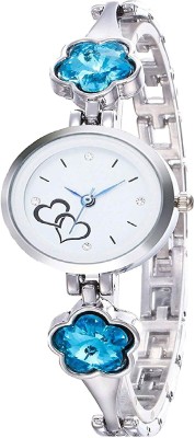 SSCollection FLOWER GENEV White Dial Double Heart Ladies Watch Analog Watch  - For Girls