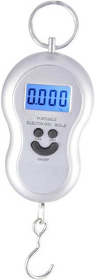 

Rorian 50Kg Portable Hanging Luggage Weight Machine Digital for Weighing Household Items Smiley Pocket Weighing Scale(Silver)