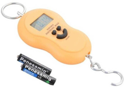 

Rorian Portable 50kg-Digital Kitchen Luggage Hanging LED Smiley (Black) Weighing Scale(Orange)