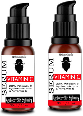 

UrbanMooch 20% Vitamin C Serum With Hyaluronic Acid - Anti Wrinkle & Anti Ageing (30 ml) -Pack of-2-Bottle-(60ml) (60 ml)(60 ml)