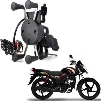 RWT X-Grip Mobile Phone Holder with USB Charger Bike Mobile Holder For Pantero Bike Mobile Holder(Black)