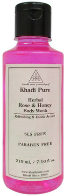 

Khadi Pure Herbal Rose & Honey Body Wash SLS-Paraben Free - 210ml(210 ml)