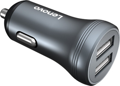 Lenovo 4.8 Amp Turbo Car Charger(Black, Grey)