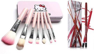 

Ladymode Makeup Brushes Set of 7 with Super Matte Pencil (12 Shades)(Set of 2)