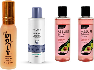 

Assure daily careshampoo 2 pcs and hair oil with do it parfum(Set of 4)