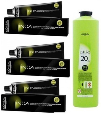 

L'Oreal Professionnel Inoa Tube No*6,3 with Developer 20Vol Hair Color(Set of 4)