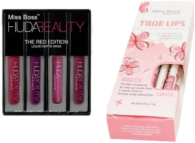 

Miss Boss lipstick red edition 16 ml and true pencil lipliner combo(Set of 2)