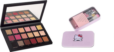 

Huda Beauty Rose Gold Edition Eyeshadow Palette - 18 Shades & Hello Kitty Makeup Brush(Set of 2)