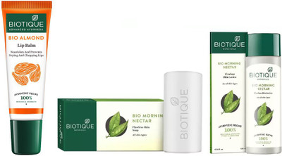 

BIOTIQUE BIO Morning Nectar Skin Lotion For All Skin Types, Morning Nectar Skin Soap, LIP CARE(Set of 3)
