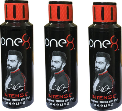 

one 8 Intense (Pack of 3) Perfume Body Spray - For Men & Women(600 ml, Pack of 3)