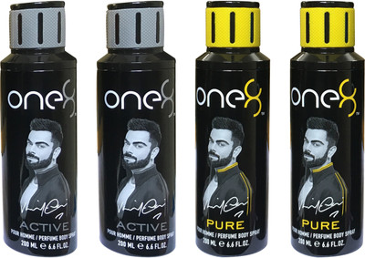 

One 8 Active & Pure (Pack of 4) Perfume Body Spray - For Men & Women(800 ml, Pack of 4)