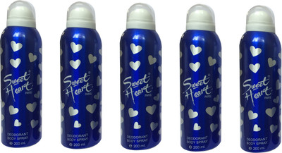 

Sweet Heart Blue (Pack of 5) Deodorant Spray - For Women(1000 ml, Pack of 5)