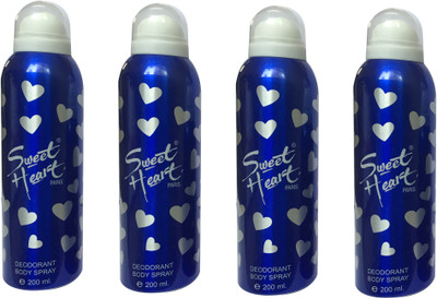 

Sweet Heart Blue (Pack of 4) Deodorant Spray - For Women(800 ml, Pack of 4)