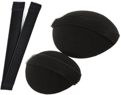 

Maahal Combo of Hair Making Styling French Twist Donut Bun & Volumizer Puff Maker / Braid Extension(Black)