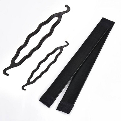 

Maahal Hair Accessories Set Combo of Hair Making Styling French Twist Donut Bun & 2Pcs Small Or Medium Size Styling Clip Bun Maker / Hair Accessory Set(Black)