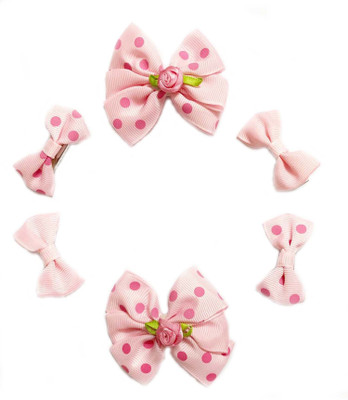 

SAI HARUN TRADERS Pink Bow Hair Clips-Pack 6 Hair Clip(Multicolor)