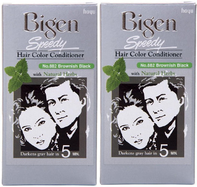 

Bigen Speedy Hair Colour 882 Brownish Black Pack Of 2 Hair Color(Brownish Black)