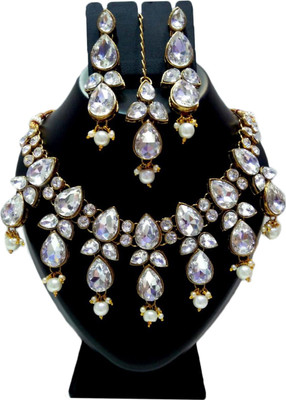 Padmavati Alloy White Jewellery Set(Pack of 1)