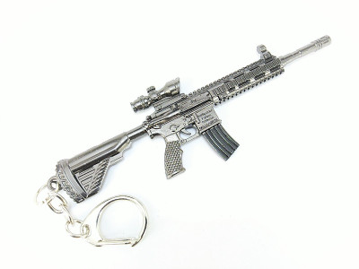 PSYCHE Pubg Gun Rifle Scope Model 3D Metal Body 120mm Length Key Chain