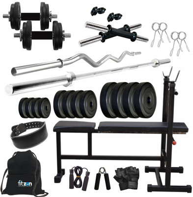 FITZON 32 kg PVC COMBO 6-SL Home Gym Combo