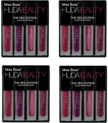 

Miss Boss huda matte red editio lipstick pack of 4(red)