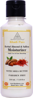 

Khadi Pure Herbal Almond & Saffron Moisturizer with Sheabutter SLS-Paraben Free - 210ml(210 ml)