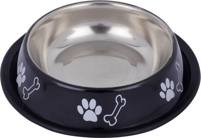 

Naaz Pet Round Steel Pet Bowl(1500 ml Black)