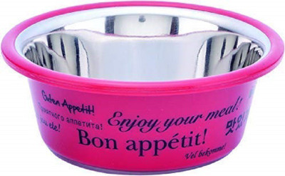 

ELTON Bon Appetit Cutie Bowls (Red) Dog Bowls Export Quality Inside Stainless Steel Dog Food Bowl Feeder Bowls Pet Bowl for Feeding Dogs Cats and Pets (Medium - 0.935Qt. / 0.85 L) Round Stainless Steel Pet Bowl(0.85 L Red)