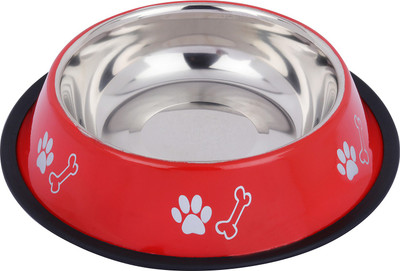 

Naaz Pet Round Steel Pet Bowl(1500 ml Red)